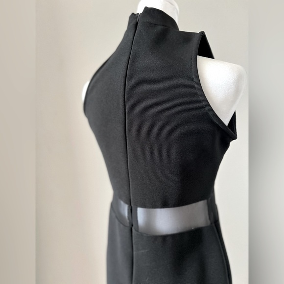 Black midi mesh panel dress - Picture 4 of 5